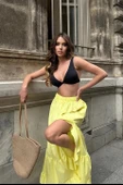 Audrey Fıfrlı Yırtmaç Detay Etek 4037 - 4