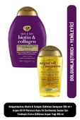 OGX Dolgunlaştırıcı Biotin & Kolajen Şampuan + Kuru Ve Sertleşmiş Saçlar İçin Yenileyici Argan Yağı - 1