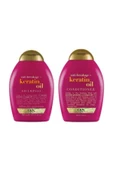 OGX Keratin Oil Kırılma Karşıtı Şampuan 385 ml + Saç Kremi 385 ml - 1