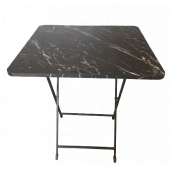 Mutfak Masa Takımı Siyah Mermer Desenli Kare - 70 cm - 1