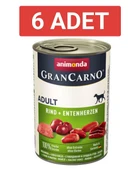 Animonda GranCarno Sığır Etli ve Ördekli Yetişkin Köpek Konservesi 400gr x 6 Adet - 1