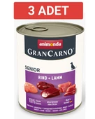 Animonda Gran Carno Senior Sığır Etli ve Kuzulu Yaşlı Köpek Konservesi 400gr x 3 Adet - 3