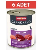 Animonda Gran Carno Senior Sığır Etli ve Kuzulu Yaşlı Köpek Konservesi 400gr x 6 Adet thumbnail 3