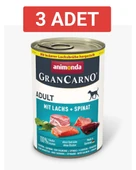 Animonda Gran Carno Adult Somonlu ve Ispanaklı Yetişkin Köpek Konservesi 400gr x 3 Adet thumbnail 5