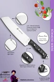 Sürmene Serisi Santoku Mutfak Şef Bıçak Et Ekmek Sebze Salata Şef Bıçağı Siyah ( Mft-003 ) - 3
