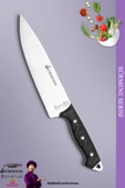 Sürmene Serisi Sivri Mutfak Şef Bıçak Et Ekmek Sebze Salata Şef Bıçağı Siyah ( MFT-004 ) - 1