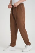 Aerobin Kumaş Baggy Kalıp Pantolon - Kahve - 5