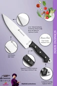 Sürmene Serisi Sivri Mutfak Şef Bıçak Et Ekmek Sebze Salata Şef Bıçağı Siyah ( MFT-004 ) - 3