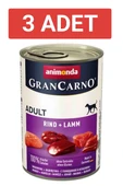 Animonda Gran Carno Biftek ve Kuzu Etli Yetişkin Köpek Konservesi 400gr x 3 Adet thumbnail 2