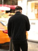 Premium Yarım Ferrmuar Polar Sweatshirt - Siyah - 3