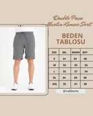 Hafif ve Rahat Duble Paça Müslin Erkek Şort - Açık Bej thumbnail 9