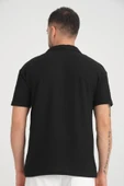 Premium V Yaka Oversize Fitilli T-Shirt - Siyah - 7