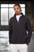 Lars Selanik Örme Yarım Fermuar Erkek Sweatshirt - Antrasit thumbnail 2