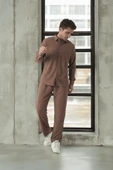 Jakar Yıkama Efektli Lastikli Erkek Pantolon - Kahve - 7