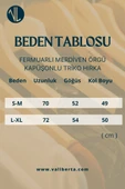 Fermuarlı Merdiven Örgü Kapüşonlu Triko Hırka/Ceket - Siyah - 8