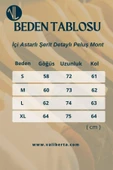 İçi Astarlı Şerit Detaylı Peluş Mont - Siyah - 5