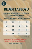 Vintage Kürk Detaylı Erkek Deri Ceket/Mont - Bej - 8
