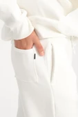 Oversize Puf Baskılı Erkek CozyFit Şardonlu Eşofman Takımı - Ekru - 6