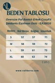 Oversize Puf Baskılı Erkek CozyFit Şardonlu Eşofman Takımı - Ekru - 8