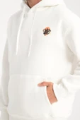 Oversize Puf Baskılı Erkek CozyFit Şardonlu Eşofman Takımı - Ekru - 2