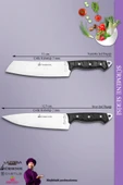 Sürmene Serisi Mutfak Şef Bıçak Seti Et Ekmek Sebze Salata Şef Bıçağı 2 Li Set Siyah  ( Mft-011 ) - 2