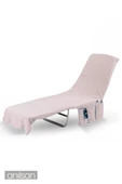 %100 Pamuk Şezlong Havlusu Toz Pembe 60x180 cm - Hızlı Kuruyan Plaj ve Havuz Havlusu - 3