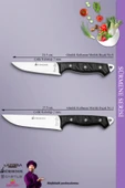 Sürmene Serisi Mutfak Bıçak Seti Et Ekmek Tavuk Sebze Salata Bıçağı 2 Li Set Siyah ( MFT-010 ) - 2