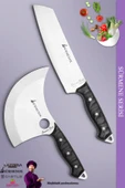 Sürmene Serisi Mutfak Şef Bıçak Seti Et Ekmek Börek Pizza Şef Bıçağı 2 Li Set Siyah ( Mft-013 ) - 1