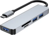 Desingshop USB C Hub 5'i 1 arada Tip C USB3.0+USB2.0 Bilgisayarlar için Çok Bağlantı Noktalı Hub Adaptörü Tabletler C Tipi USB-HUB - 1