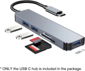Desingshop USB C Hub 5'i 1 arada Tip C USB3.0+USB2.0 Bilgisayarlar için Çok Bağlantı Noktalı Hub Adaptörü Tabletler C Tipi USB-HUB - 6