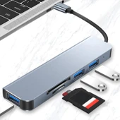 Desingshop USB C Hub 5'i 1 arada Tip C USB3.0+USB2.0 Bilgisayarlar için Çok Bağlantı Noktalı Hub Adaptörü Tabletler C Tipi USB-HUB - 5