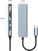 Desingshop USB C Hub 5'i 1 arada Tip C USB3.0+USB2.0 Bilgisayarlar için Çok Bağlantı Noktalı Hub Adaptörü Tabletler C Tipi USB-HUB - 2