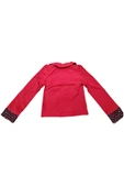 Kız Çocuk Yakası ve Bilekleri Pulpayet İşlemeli Çift Düğmeli Kırmızı Blazer Ceket thumbnail 11