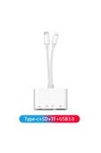 Desingshop 4 İn 1 Lightning Type-c Çıkışlı Çoklu Kablolu Otg Çevirici Adaptör Sd Tf Kart Okuyucu Usb Hub - 3