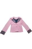 Kız Çocuk Yakası ve Bilekleri Pulpayet İşlemeli Çift Düğmeli Pudra Blazer Ceket thumbnail 9