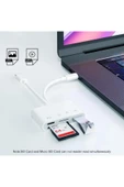 Desingshop 4 İn 1 Lightning Type-c Çıkışlı Çoklu Kablolu Otg Çevirici Adaptör Sd Tf Kart Okuyucu Usb Hub - 5