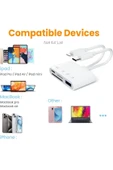 Desingshop 4 İn 1 Lightning Type-c Çıkışlı Çoklu Kablolu Otg Çevirici Adaptör Sd Tf Kart Okuyucu Usb Hub - 4