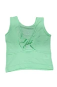 Kız Çocuk Bisiklet Yaka Askılı Sırtı Açık Bağlama Detaylı Fitilli Yeşil Bluz thumbnail 6