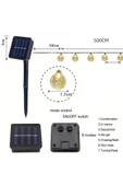7 Metre 50 Led Opak Solar Lamba Güneş Enerjili Sarı Işık Top Zincir Bahçe Aydınlatma Parti Süs Lambası thumbnail 3