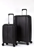 Elatae Ehs Polipropilen 2'li Valiz Seti Büyük Boy - Kabin Boy Kırılmaz Valiz Seti Siyah 10729TO thumbnail 1