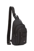 Unisex Siyah Omuz Çantası Su Geçirmez Kanvas Kumaş Body Bag Çift Taraflı Çapraz Postacı Çanta - 6