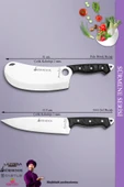 Sürmene Serisi Mutfak Şef Bıçak Seti Et Ekmek Sebze Börek Pizza Şef Bıçağı 2 Li Set Siyah (Mft-015) - 2