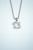 13 Yazılı Gümüş Kaplama Örme Zincir Kolye thumbnail 1