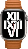 Apple Watch (41 mm) Baklalı Model Deri Kayış, Kızıl Kahverengi - S/M - Teşhir - 1