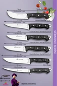 Sürmene Serisi Mutfak Bıçak Seti Et Ekmek Sebze Salata Fileto Bıçağı 6 Lı Set Siyah Mft-028 - 2