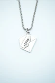 I Love You Mektup Gümüş Kaplama Örme Zincir Kolye thumbnail 1