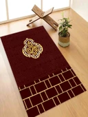 Makinede Yıkanabilir Leke Tutmaz  Mürdüm Keçe Seccade | Namazlık Kaymaz Taban, Süngerli Diz Dostu Tasarım AHS900-1 thumbnail 1