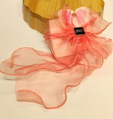 Monalisa Home Lüks Açık Pembe Gösterişli Tül Fiyonk Klips Toka - 1