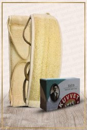 Kabak Lifi Kese Uzun Sırt Tipi Ipli + Kuvvet Yosun Banyo Sabunu - 1