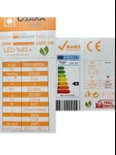 (4 Adet) Osaka 50W (300W) Beyaz Işık E27 Duylu (Kalın Duy) Led Torch Ampul - 4